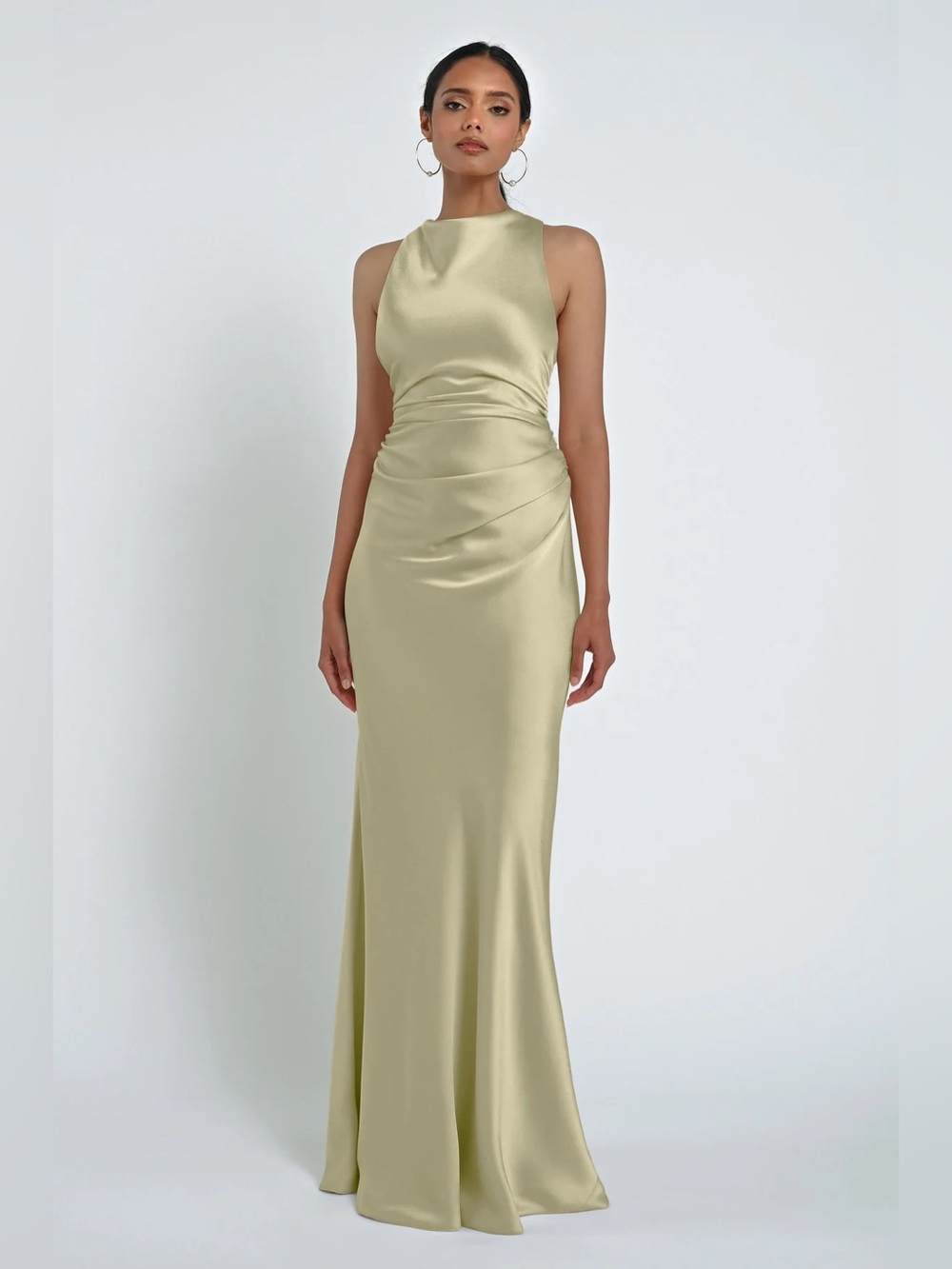 Jenny Yoo Satin Grant Dress Size 0 - Matcha